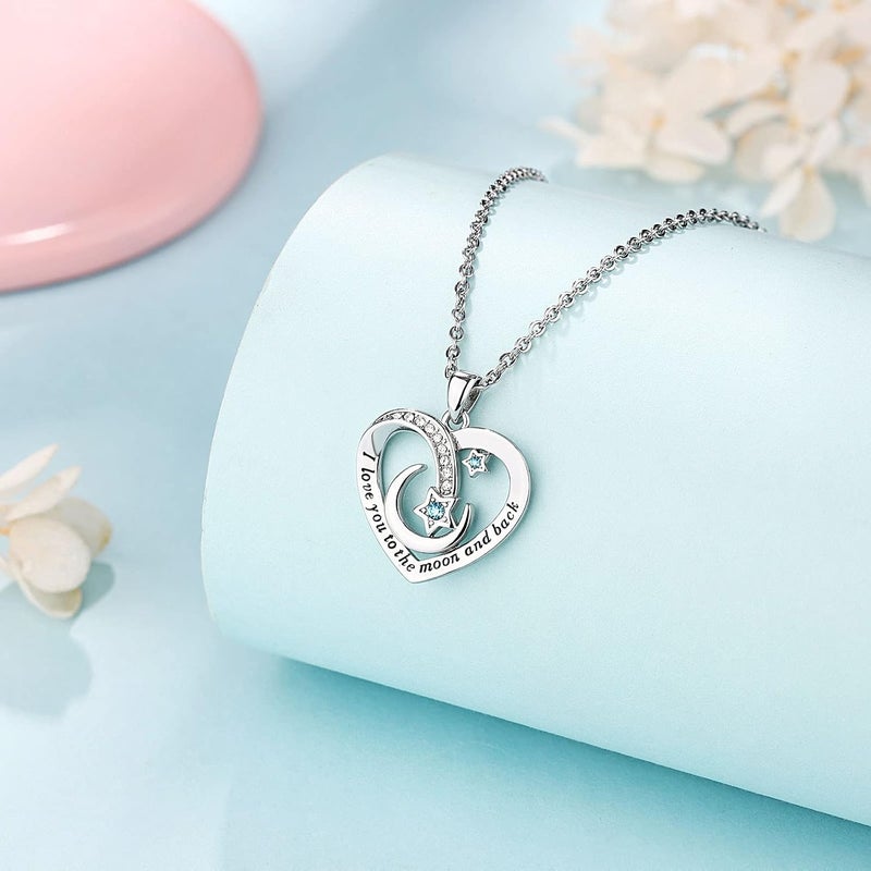 UPROMI To My Granddaughter/Daughter/Niece Gifts Necklace, Valentines Christmas Birthday Gifts, I Love You to The Moon and Back - Image 3
